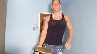 Young Jakub flex and workout