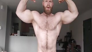 Sweaty muscles flexing hard - muscle update from Jay