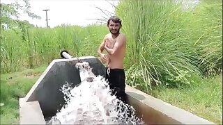 Pakistani friends enjoying tubewell