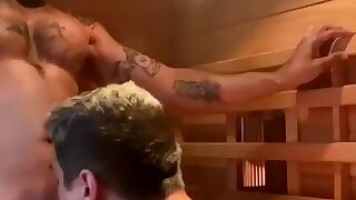 Things get really hot in the sauna as Dad and Son let their desires take over