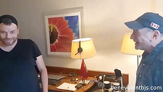 Elderly man sucks straight guy in hotel