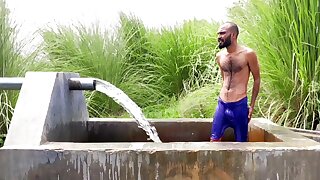 Pakistani villagers in tubewell