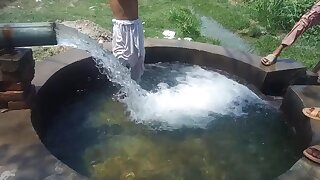 Desi villagers enjoying tubewell