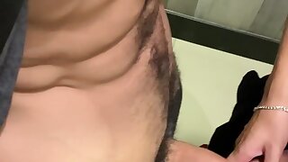 Fucking a stranger in the bathroom, he fell in love with my dick and I fell in love with his ass