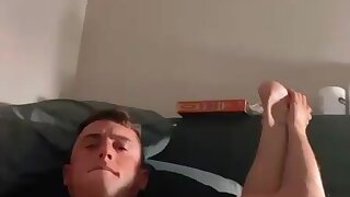 Fag sucks the dildo from is own ass