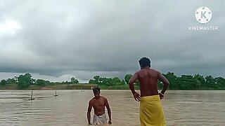Paki twinks bathing outdoor