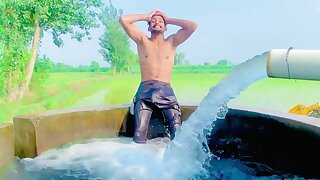 Pakistani villager in tubewell