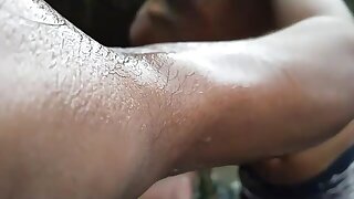 Viet twink takes a bath outdoor