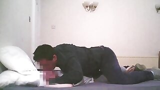 Uncut daddy top breeds twink bottom slut with clothes on