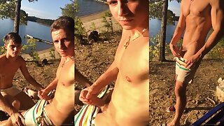 watching my straight friend cum