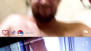 Serbian str8 guy watches gay porn while he thinks it's a girl watching it