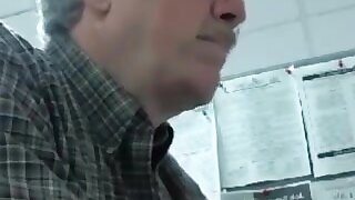 Grandpa plays with his tiny dick and cums