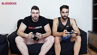 Straight friends betting on the playstation