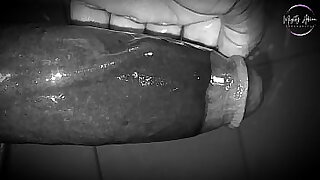 Oiled Horny Guy Masturbating Big Black Dick While Moaning