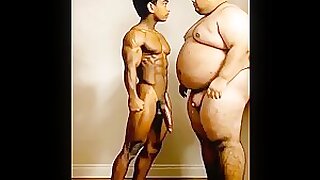 Muscle Boy Makes Fat Man Cum