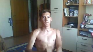 College twink jerks off sexy cock and cums in room