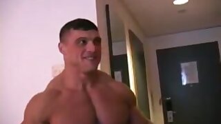 Turkish Arab Bodybuilder showing off in skimpy briefs