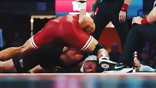 Watch this hot wrestler jock during a match. @huskerwrestling