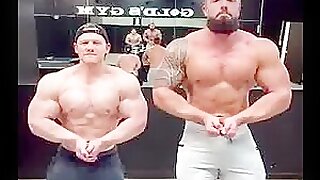 Caleb and Carson flexing