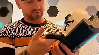 Hot guy reviews his first go around with the flesh light launch and shows us his experience with a hot sticky cumshot at the end.